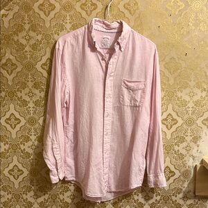 Light Pink Linen Button-Down Shirt